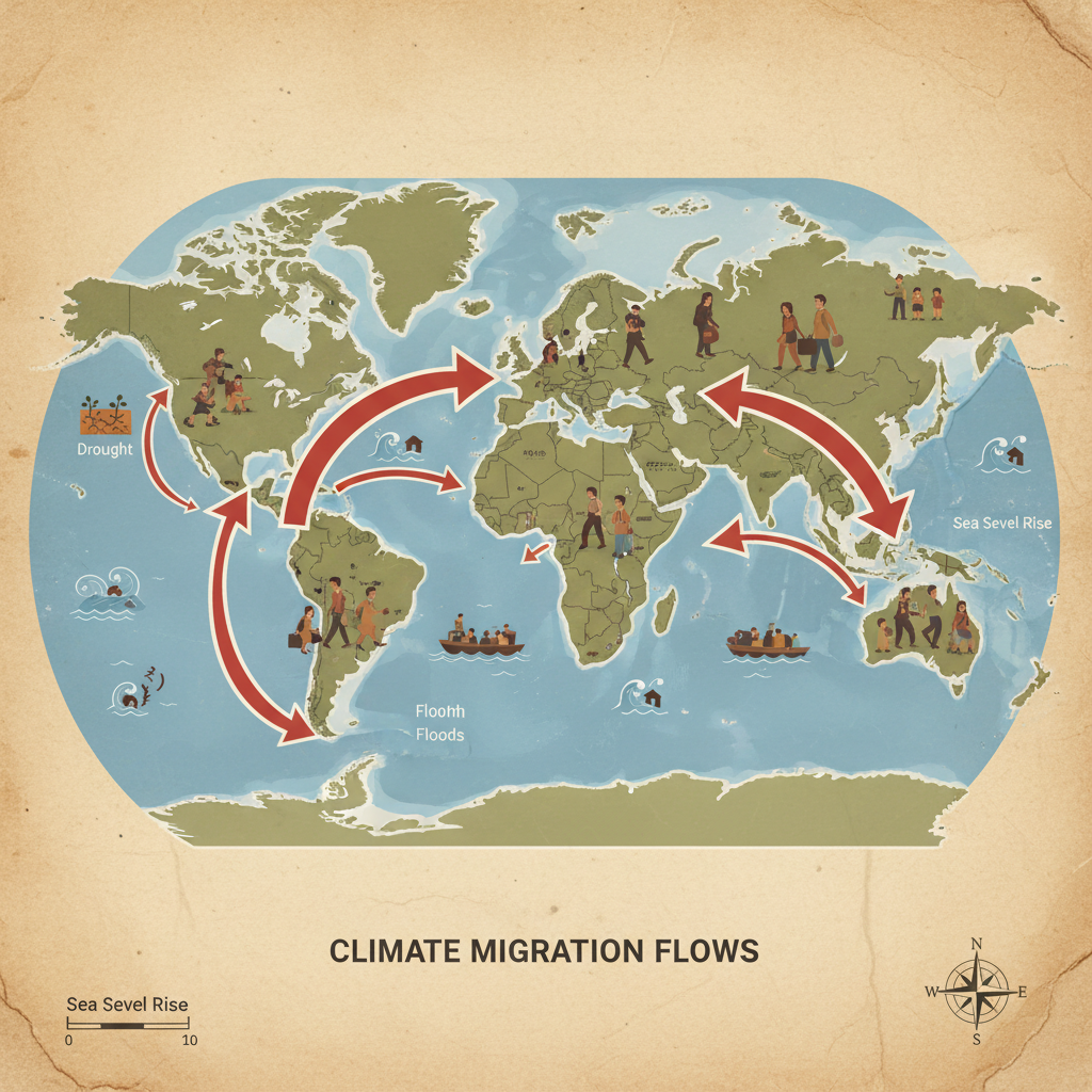 Потоки миграции людей с континента на континент