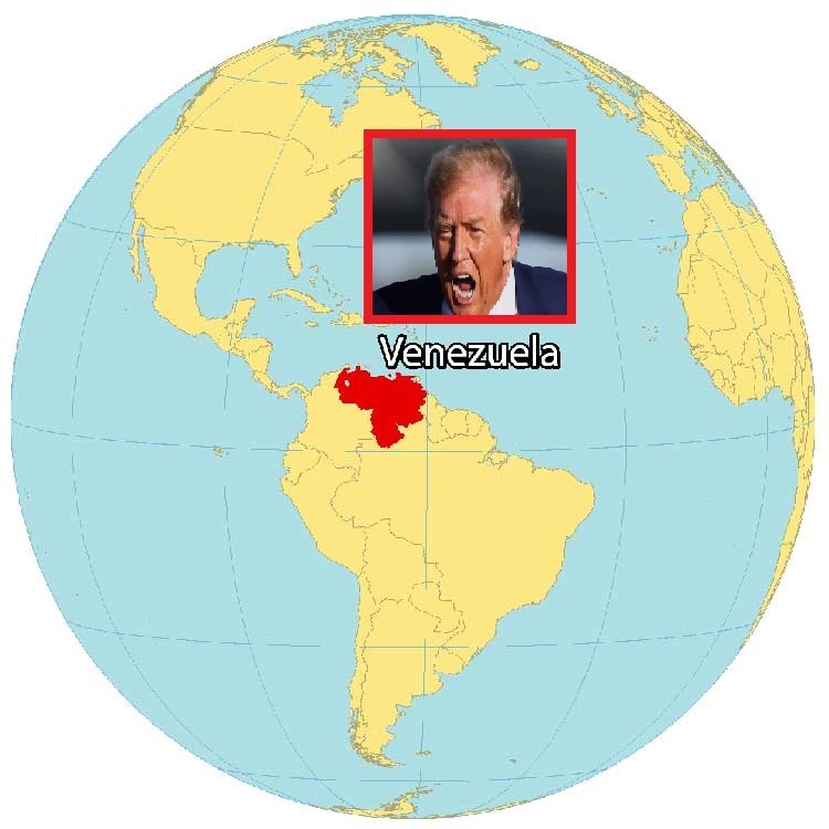 Венесуэла на карте западного полушария