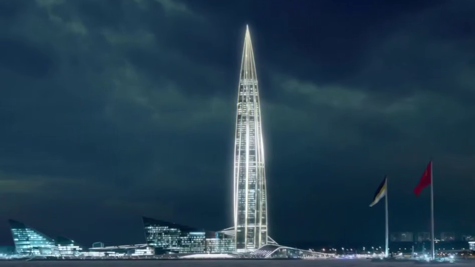 В ночь на Рождество самый высокий небоскреб Петербурга засверкает белым светом