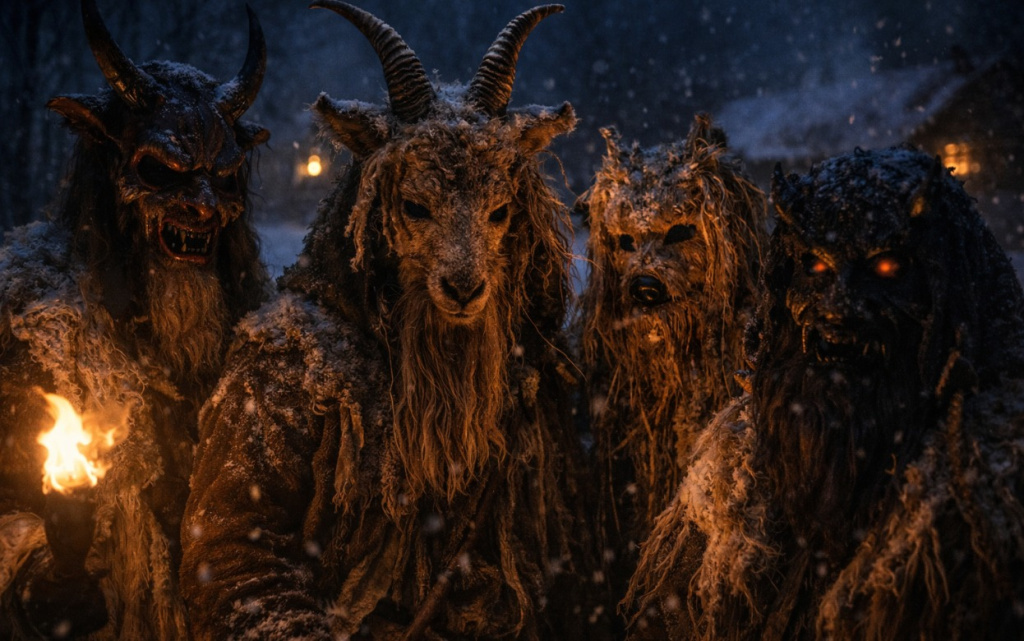  Маска позволяла человеку временно выйти за пределы обычной жизни и защитить дом, притворившись частью «нечистой силы». Фото: Chat GPT