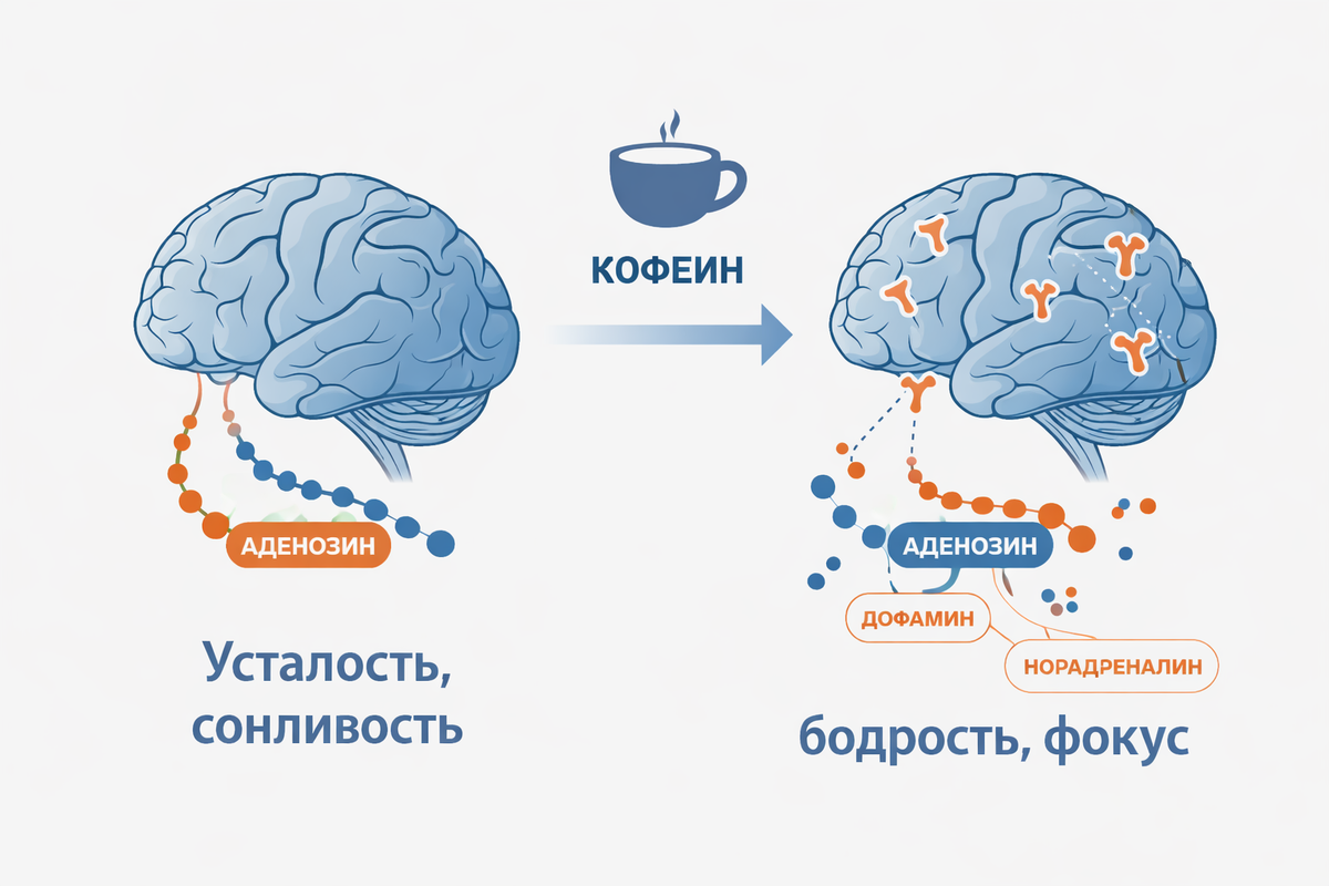 Как кофеин обманывает усталость