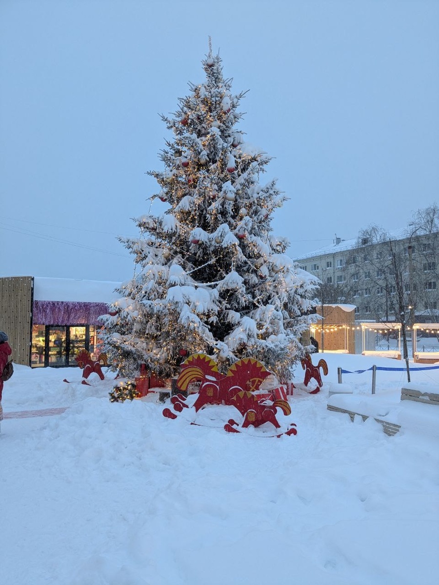 Елочка в одном из районов Казани 4 января