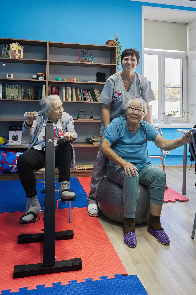 Сортивные занятия в пансионате "Родной очаг"