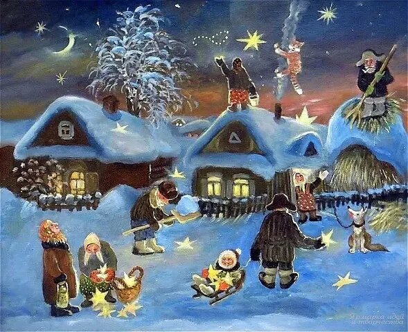 © Александра Гурьева – Сажаева. Рождественский вечер.