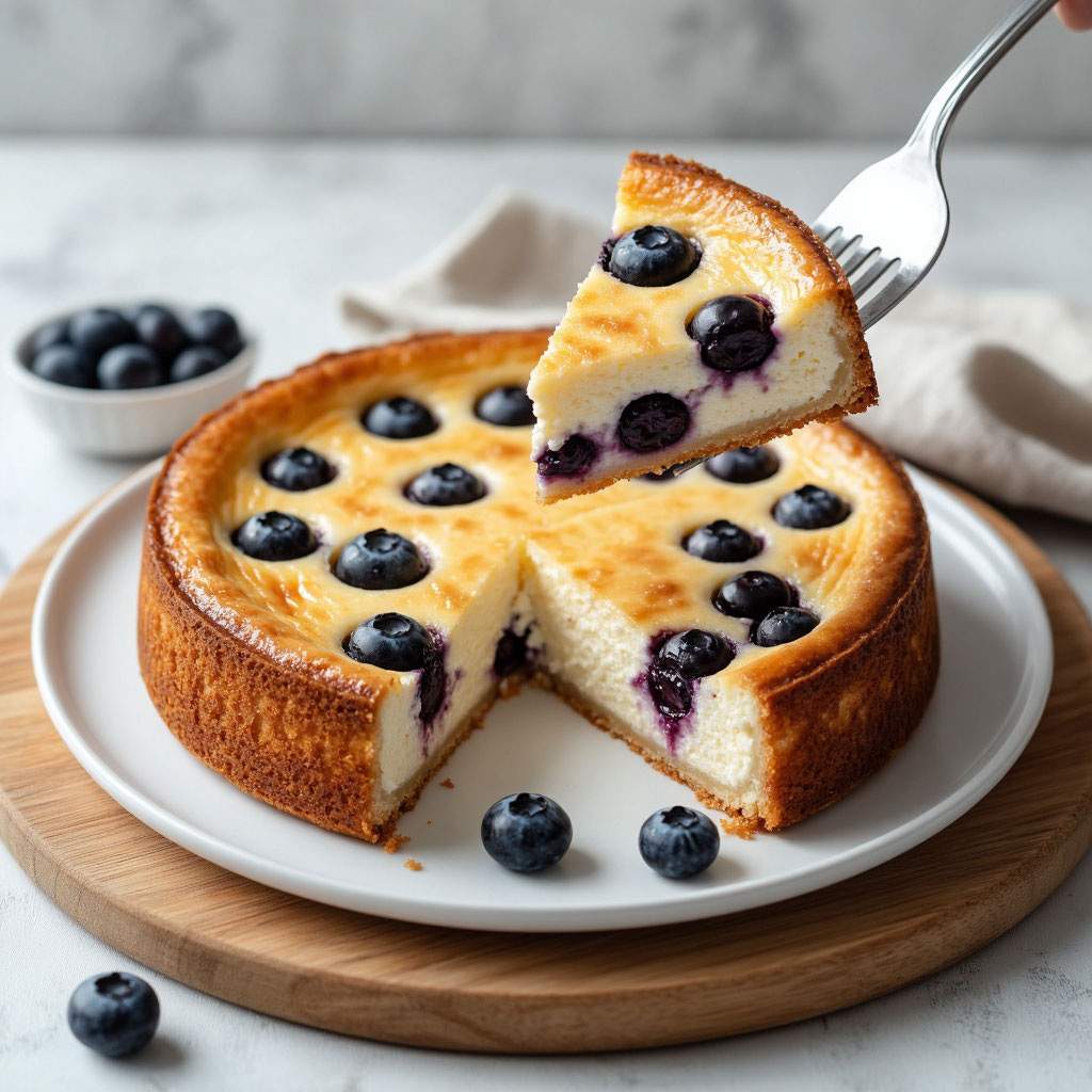 🍽️ Творожная запеканка с рикоттой и голубикой в пароварке: нежный десерт для здорового питания 🍽️