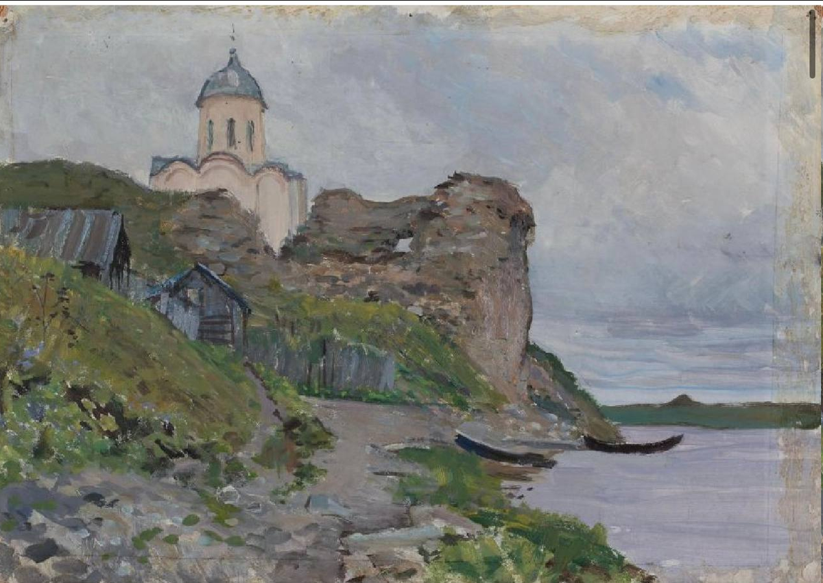 Владимир Саксон. «Церковь на Волхове». 1956