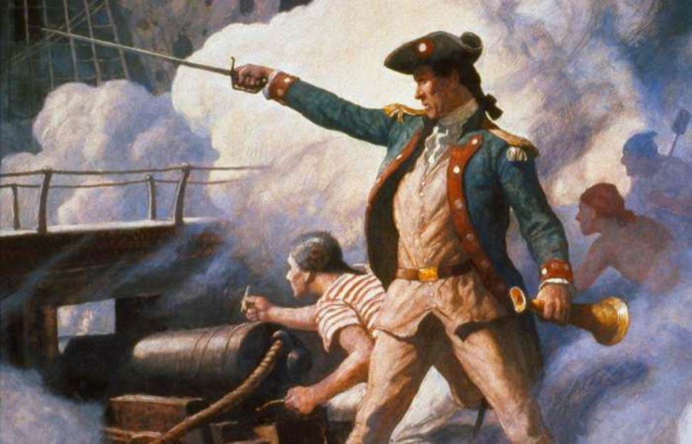 Джон Пол Джонс руководит боем. Современный рисунок