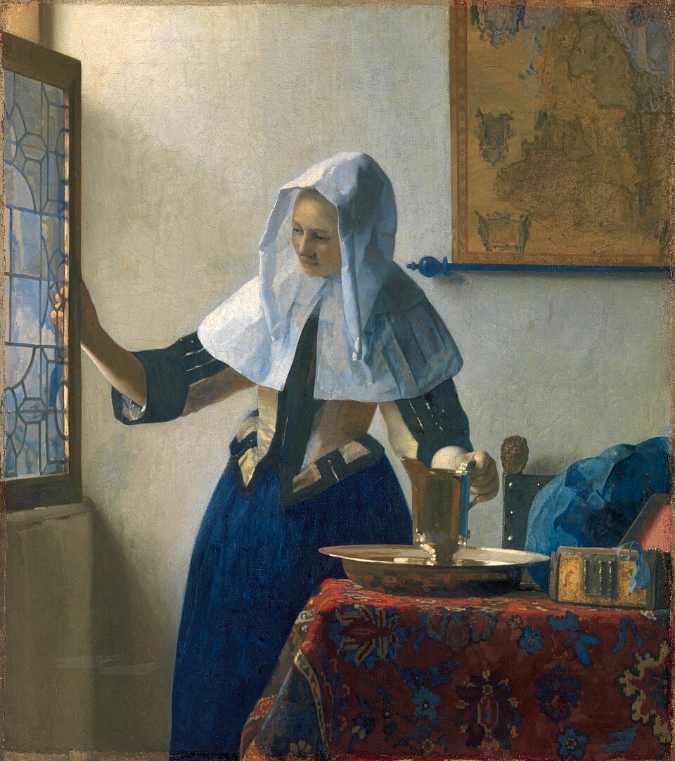 Young Woman with a Water Pitcher by Johannes Vermeer