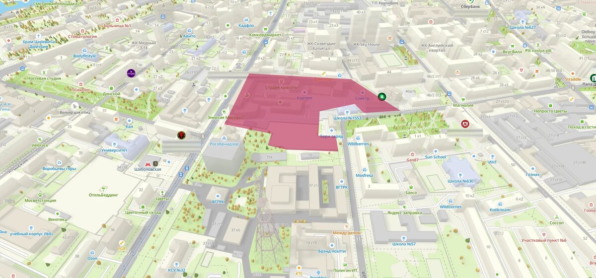 Пятно застройки ЖК Vesper Шаболовка