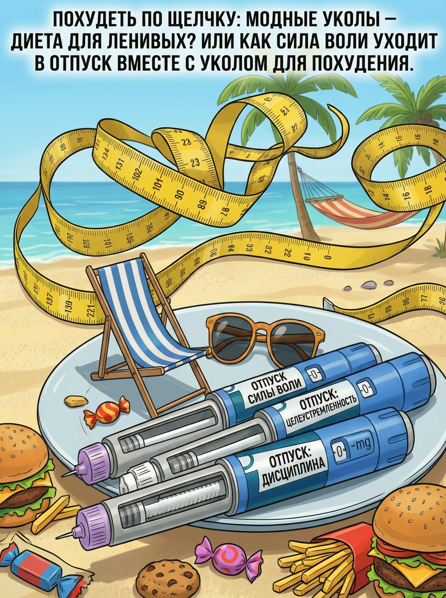 Или как сила воли уходит в отпуск вместе с уколом для похудения