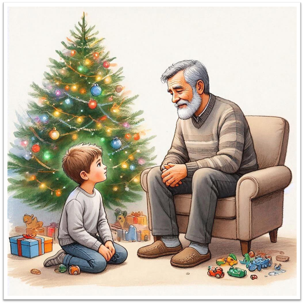 Разговор с внуком, сгенерировано нейросетью, 2025, МОД «Исток Руси»