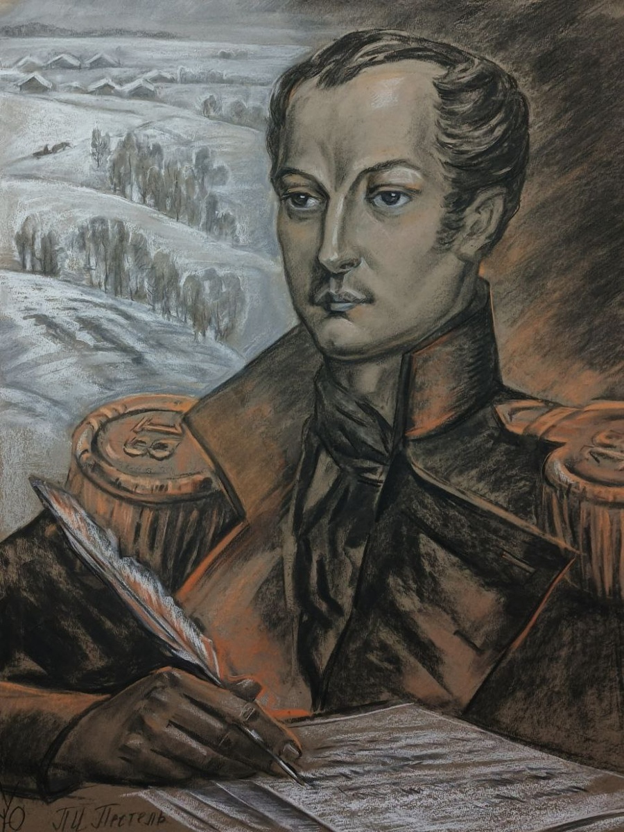 Павел Пестель пишет "Русскую Правду". Картина неизвестного художника.