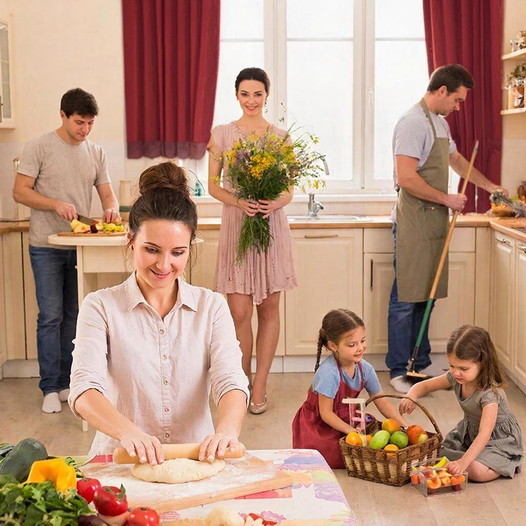 Фото «Мои девочки, Настя и Наташа: семейные посиделки.