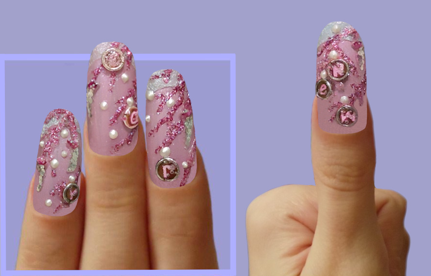 Коллаж. Ногтевой дизайн Рыбки На Ёлке