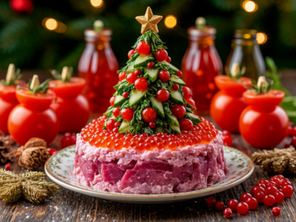 Салат Селедка под шубой. Картинка автора из нейросетей