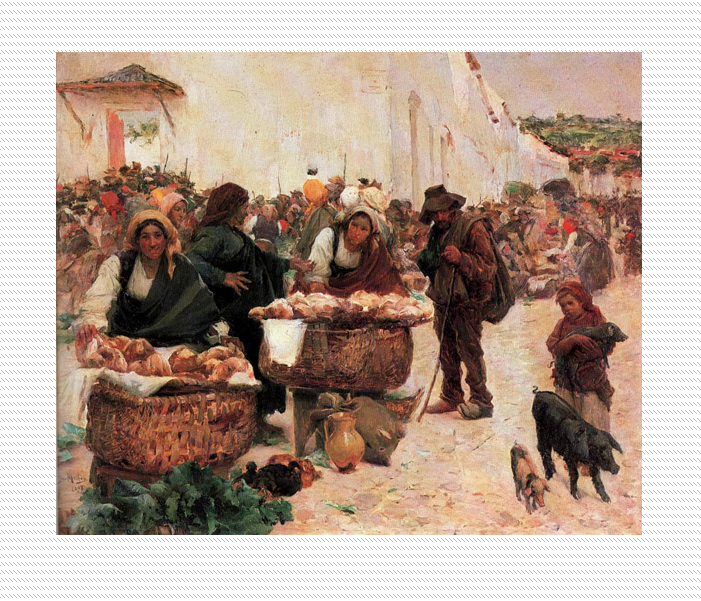 Жозе Мальоа - "Пекари, рынок в Фигейро" (José Malhoa - As Padeiras, Mercado em Figueiró), 1898 