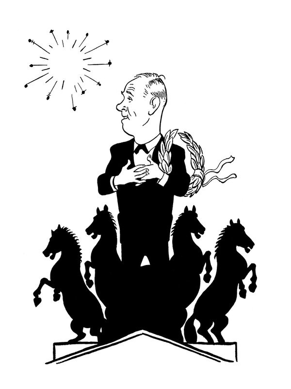 Б. Ефимов. Шарж На И. С. Козловского. 1958