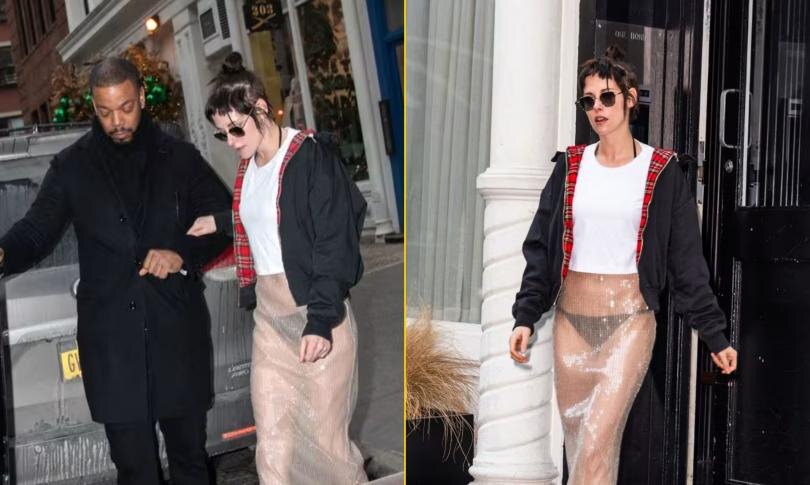    Источник: BACKGRID | Кристен Стюарт в прозрачном наряде