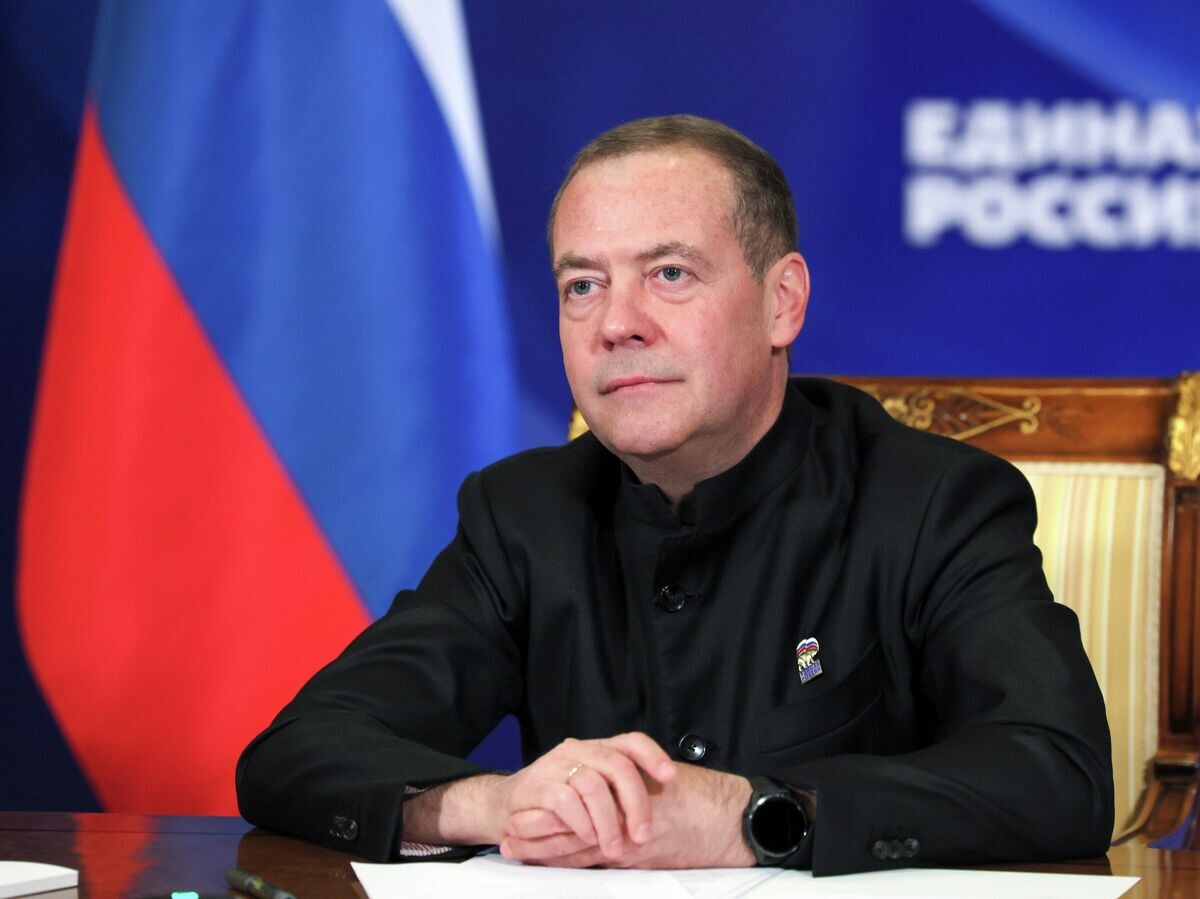    Председатель политической партии "Единая Россия", заместитель председателя Совета безопасности РФ Дмитрий Медведев проводит в режиме видеоконференции прием граждан | © РИА Новости / Екатерина Штукина