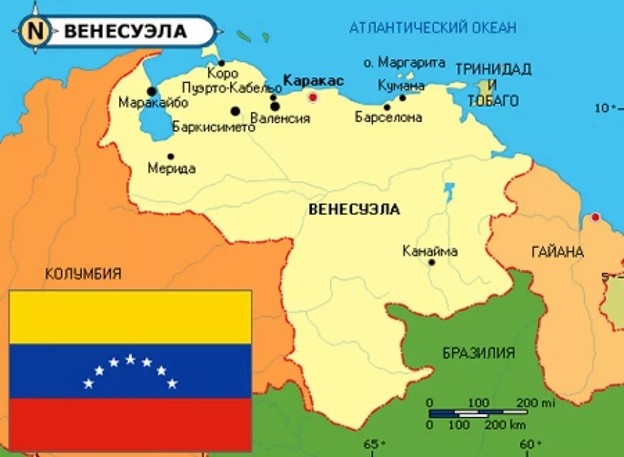 Карта Венесуэлы Фото из открытого доступа