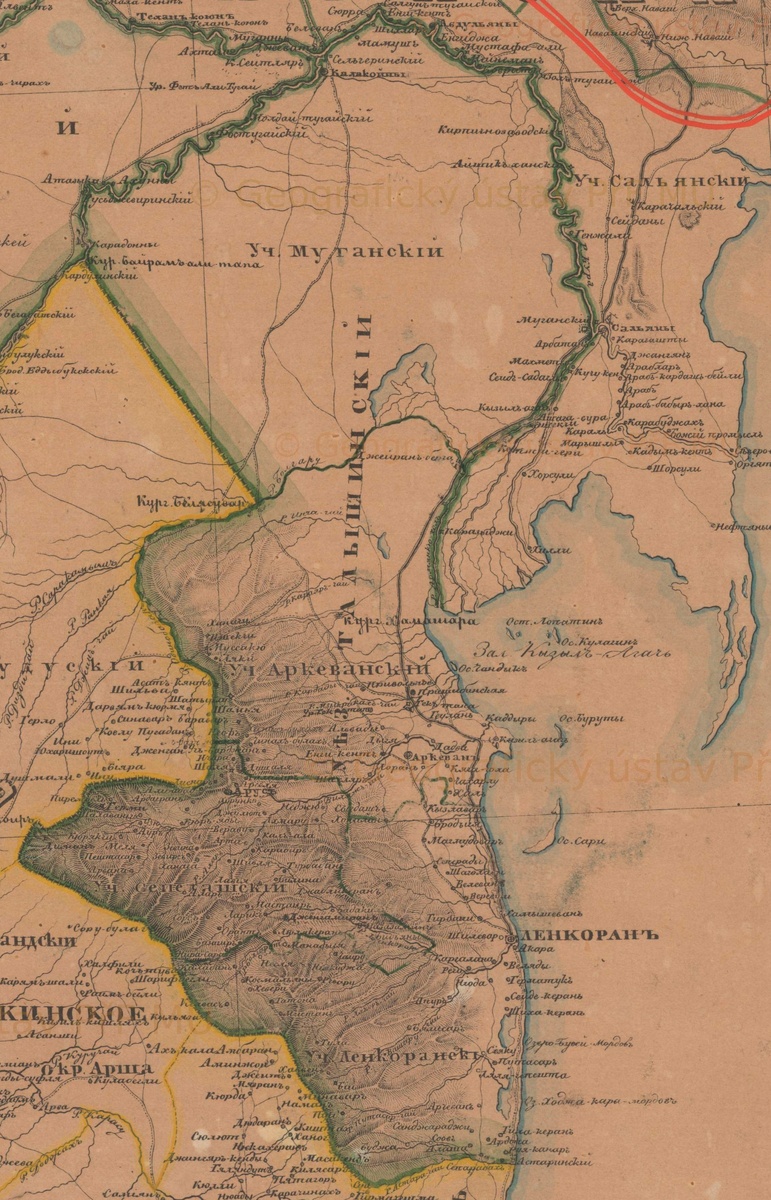 Карта Кавказского края 1842 года