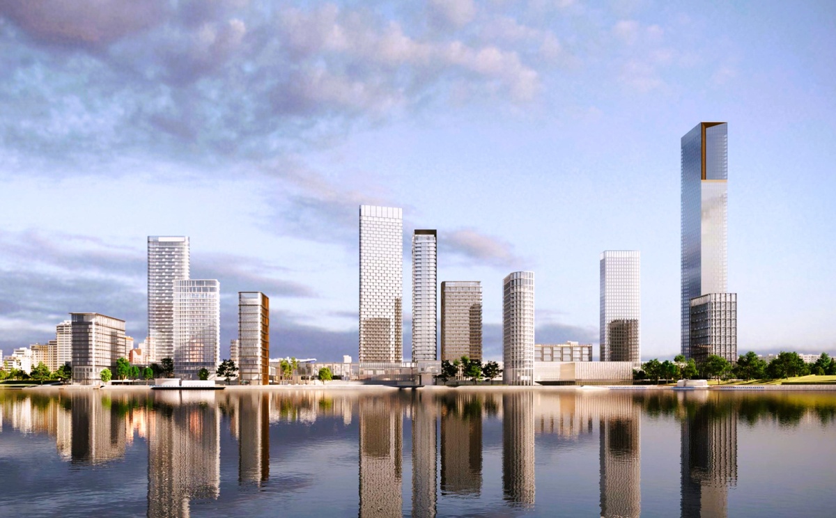 Правый небоскреб обещает дотянуться до 100 местров. Посмотрим