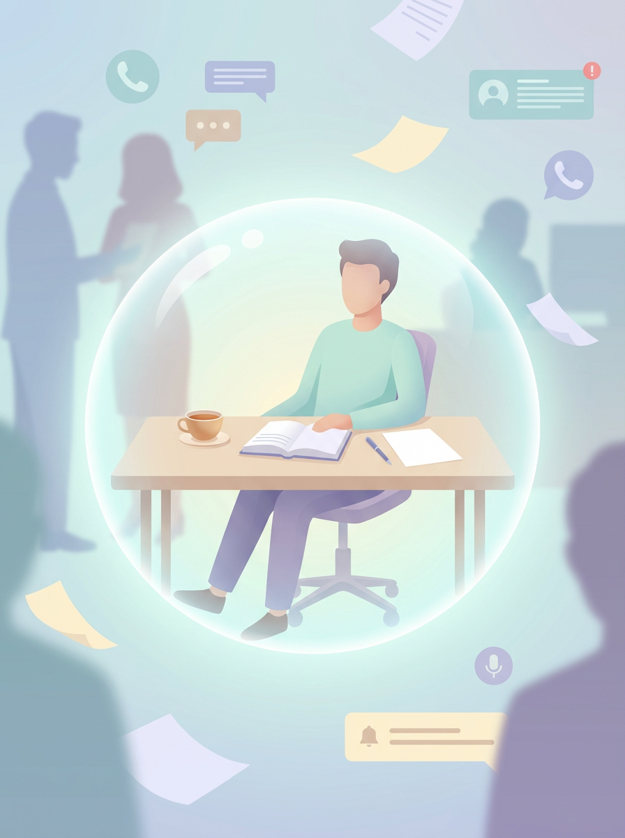 «Механизм действия:

Визуализация границы → 2) Сигнал безопасности для мозга → 3) Снижение активности миндалевидного тела (центр страха) → 4) Включение префронтальной коры (осмысление, планирование).
Итог: вы не „отключаетесь“ от мира, а возвращаете себе способность им управлять».