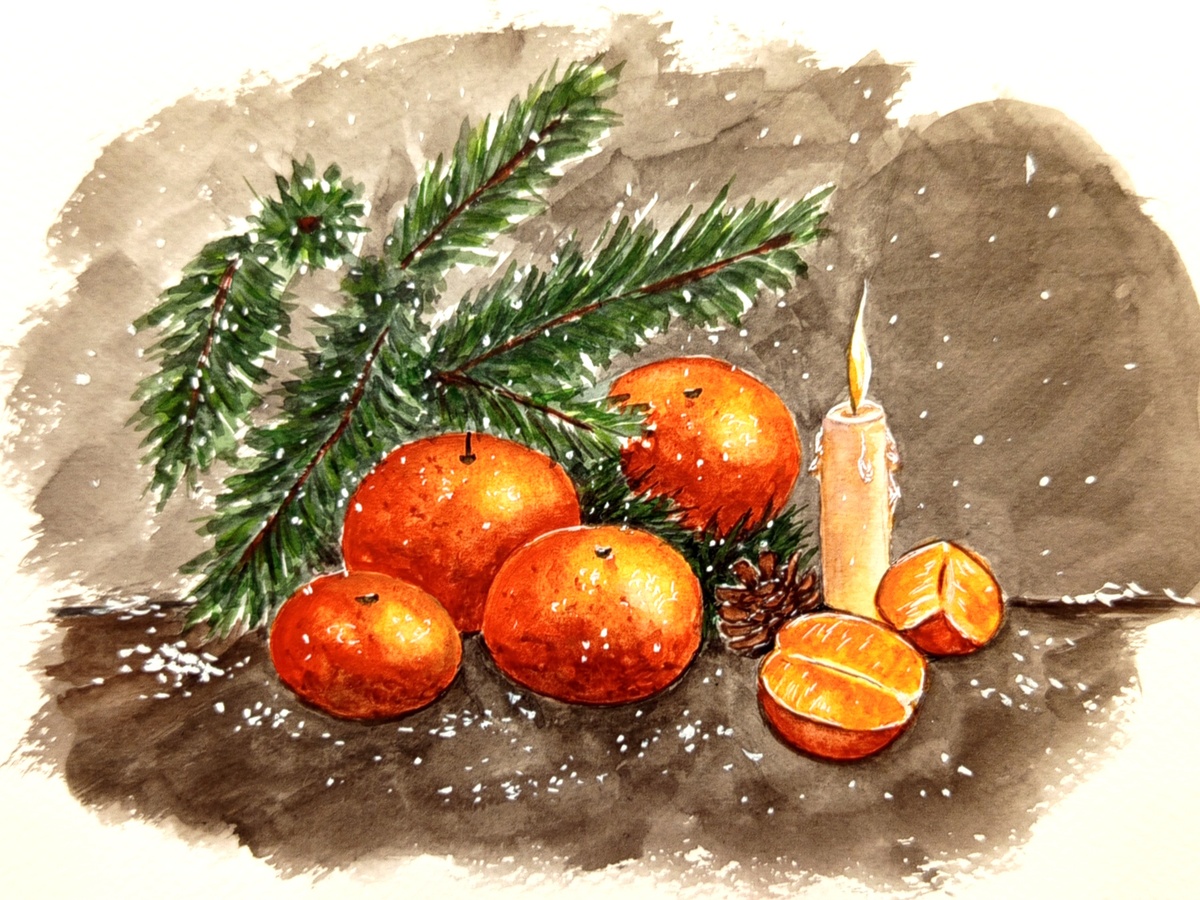 Моя акварелька 🎨 Рисовала на один рисовальный марафон.