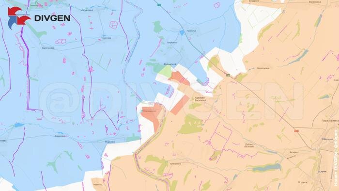 Карта СВО на 7 января 2026 года. Армия России освободила Новомарково. Фото © Telegram / divgen
