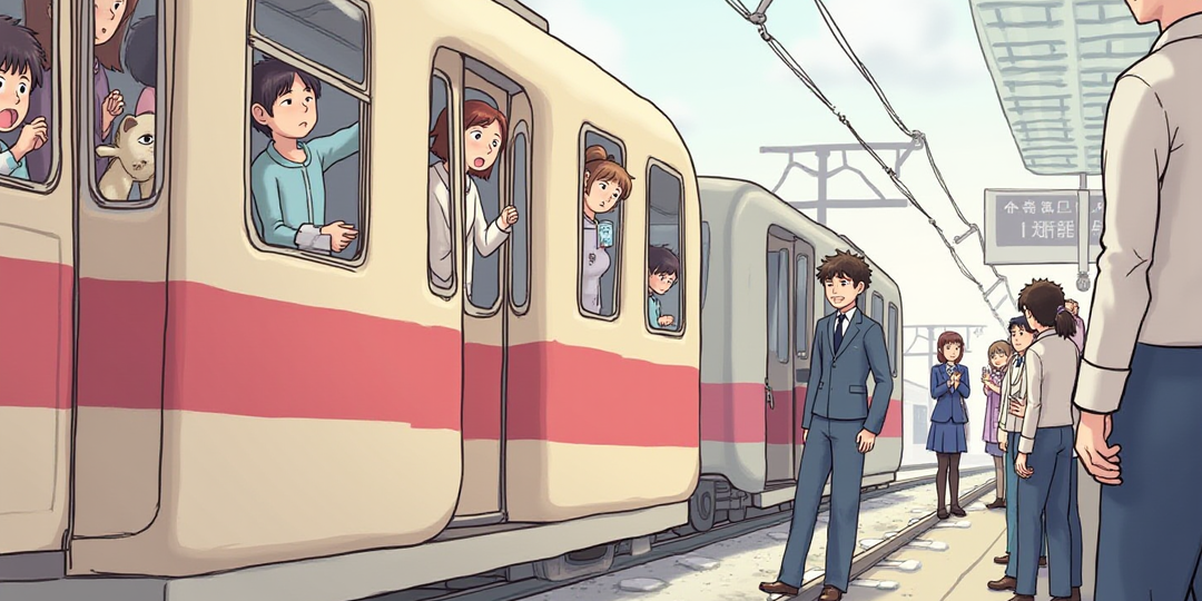 Поезд в Японии экстренно остановили ради котёнка