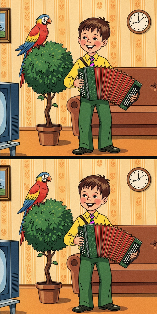 Вертикпльтый вариант. Мальчик и попугай