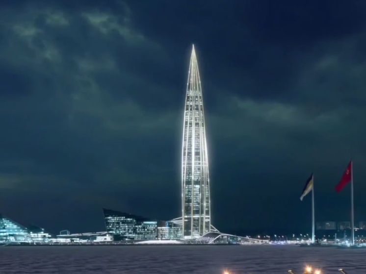     В ночь с 6 на 7 января на зданиях комплекса будет задействована специальная рождественская подсветка. Фото: скриншот с видео пресс-службы "Лахта Центра"