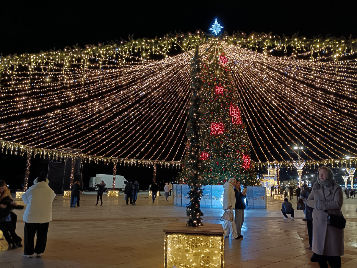 Елка-красавица на Набережной Ялты