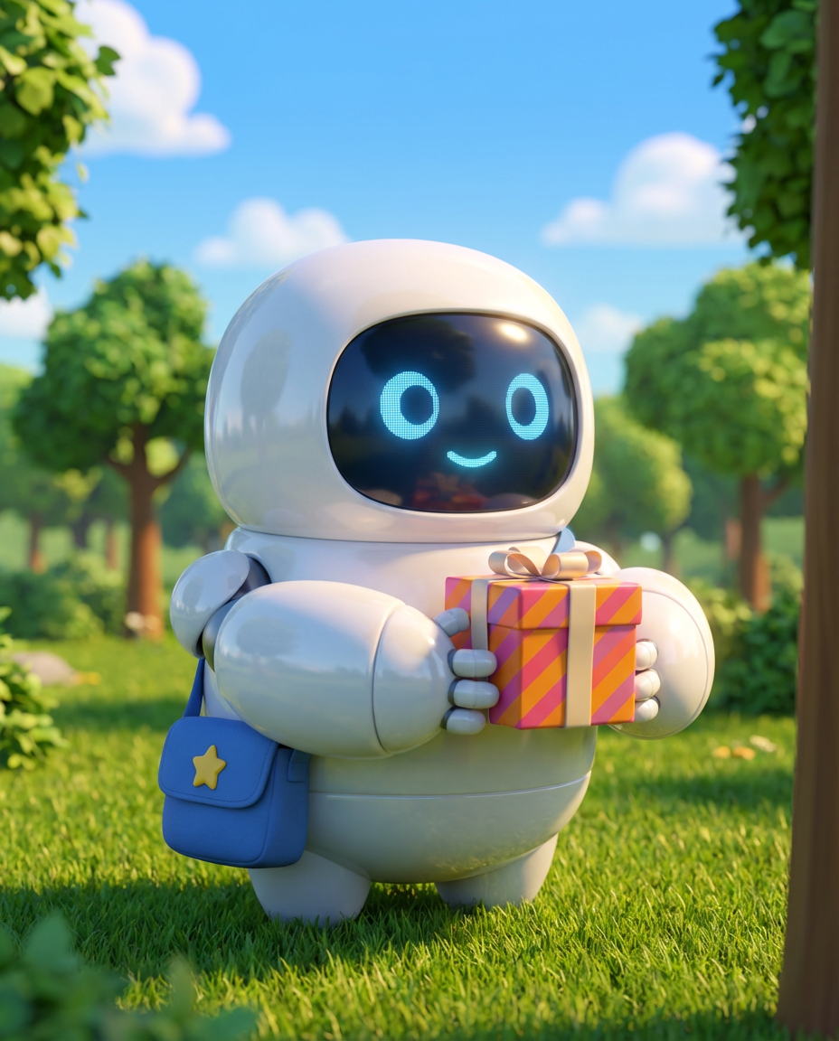 Стиль: Pixar/Disney эстетика с объёмным освещением