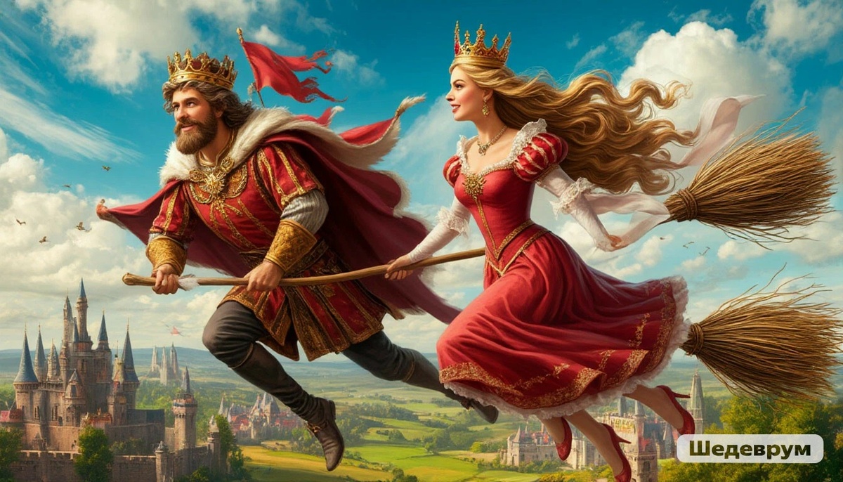 всё немного не так, но общий смысл понятен, а вот откуда у королевы третья нога, это к ИИ, к нему, сердешному! 