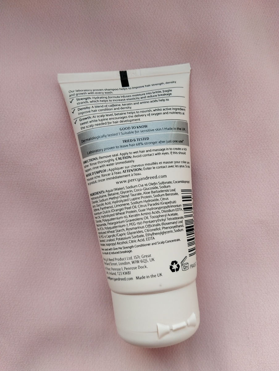 Шампунь для волос Percy& Reed Give Me Strength Strengthening Shampoo. Состав шампуня.