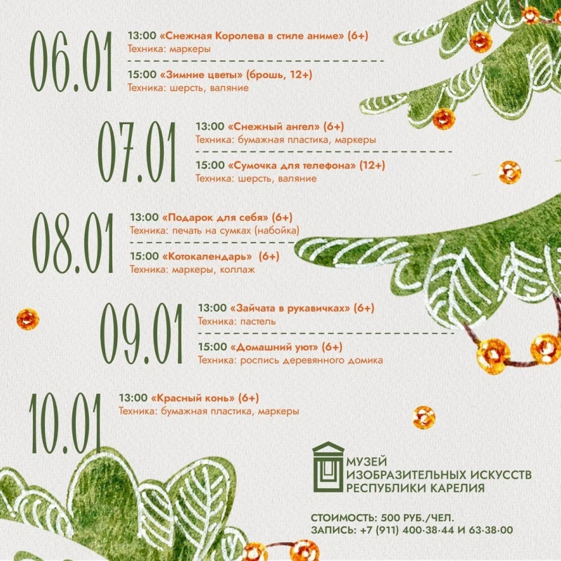    Где можно интересно провести 7 января в Петрозаводскесо страницы главы Карелии Артура Парфенчикова