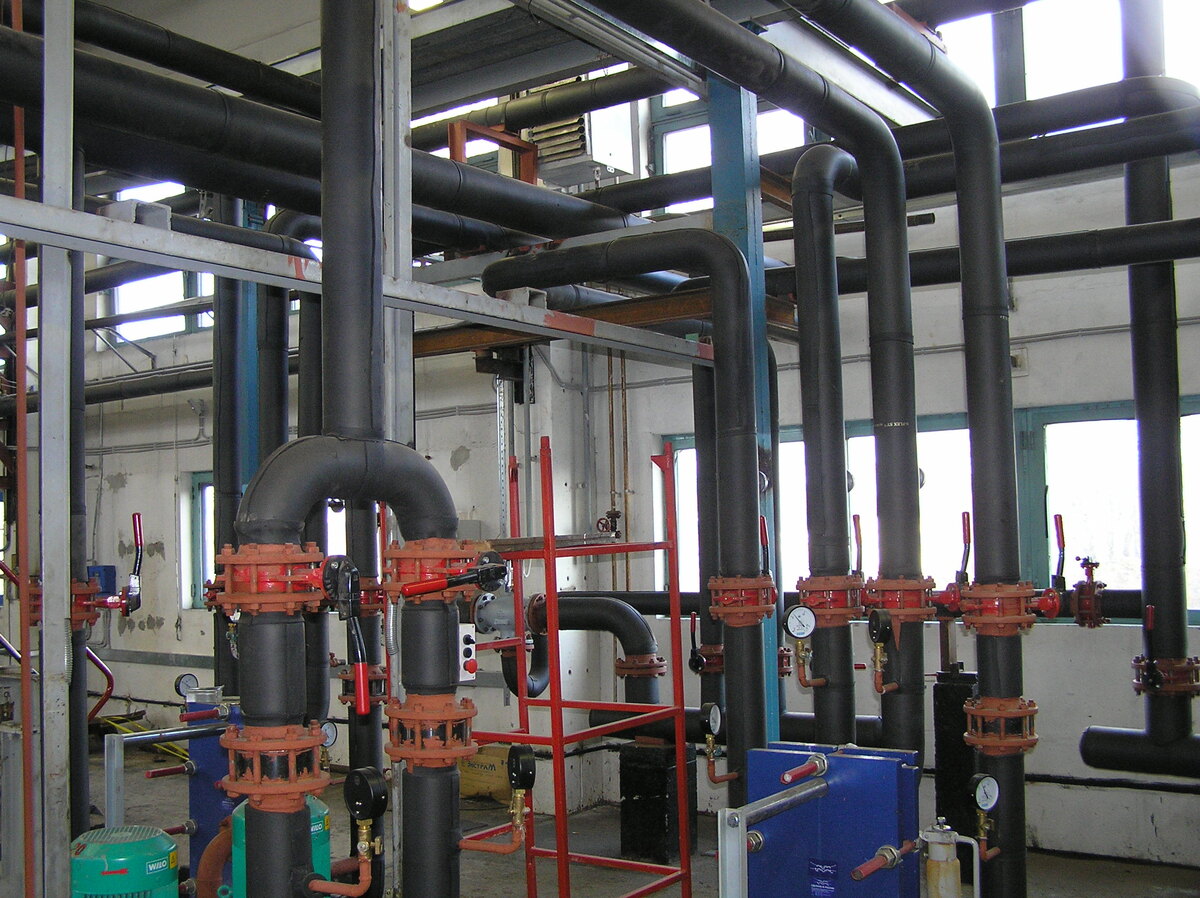 Центральный тепловой пункт в теплоизоляции K-FLEX из синтетического вспененного каучука