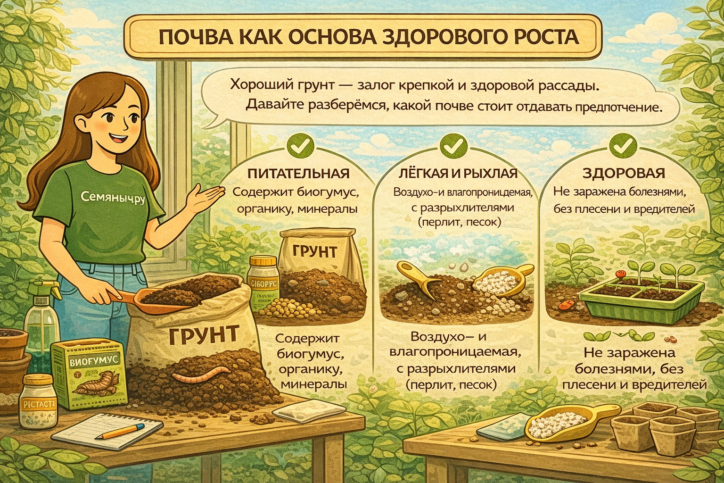 Здоровая почва — основа сильных растений. Экспертный подход и качественные семена от Семяныч.ру помогают раскрыть потенциал каждого посадочного материала.
