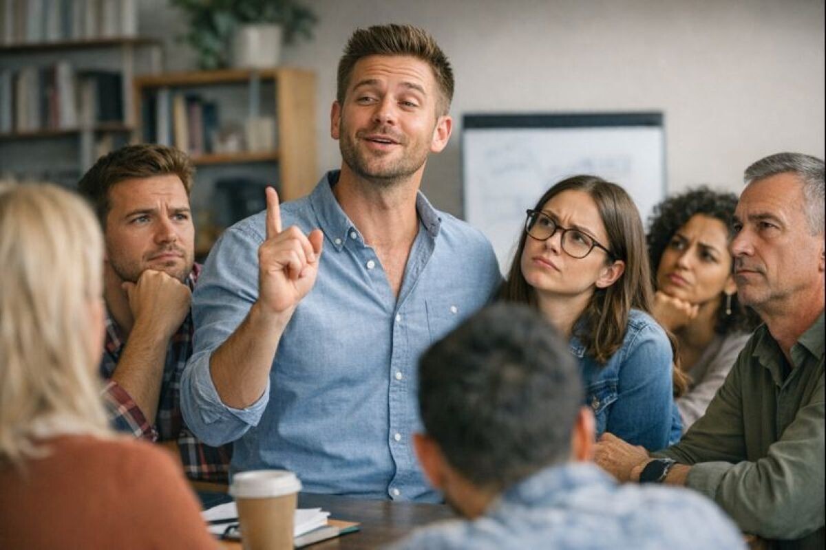 Человек, который говорит уверенно и напористо, не всегда эксперт в том, о чем рассуждает. Источник: нейросеть📷
