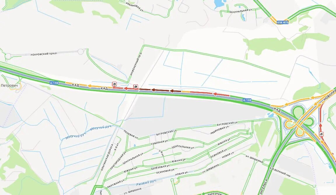    Фото: скрин Яндекс Пробки