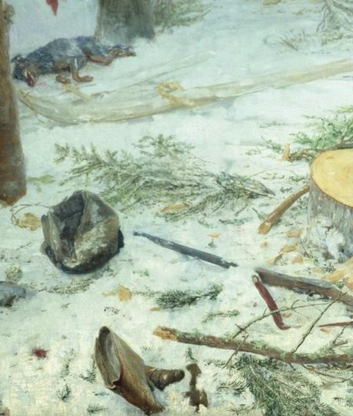 Василий Максимов, "Лесной сторож", фрагмент картины