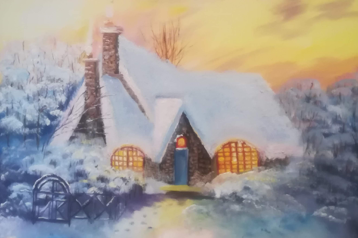 рисовала картину по уроку. Для подруги. Но она так к месту сегодня 