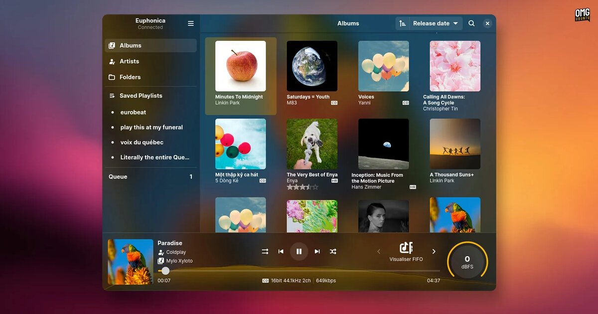 Euphonica: стильный музыкальный клиент MPD на основе Rust