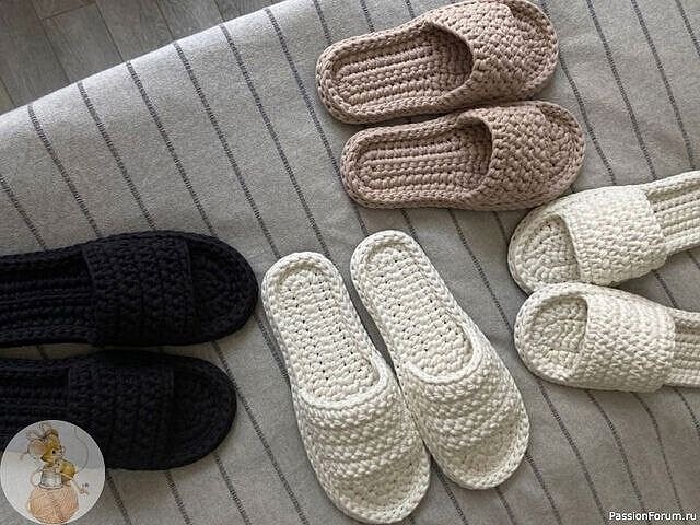 Уютные, домашние, вязаные тапочки создаём своими руками