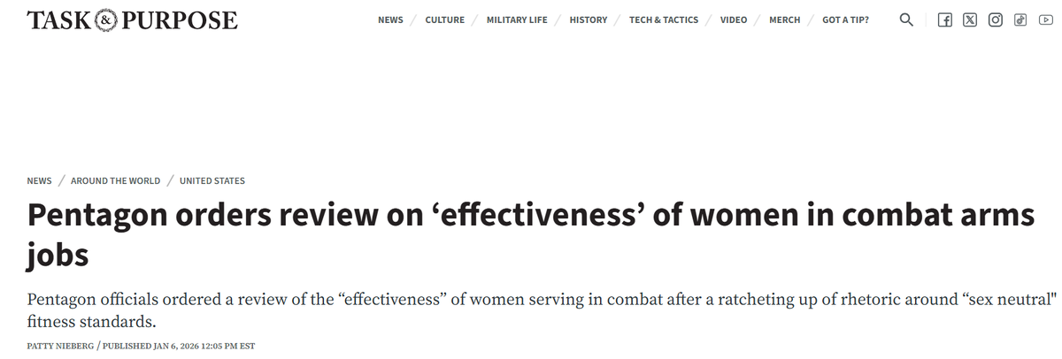 Пентагон поручил провести проверку «эффективности» использования женщин на должностях в боевых подразделениях.
Представители Пентагона распорядились провести проверку «эффективности» службы женщин в боевых условиях после усиления риторики вокруг «гендерно-нейтральных» стандартов физической подготовки.