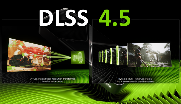 NVIDIA DLSS 4.5 официально представлена. Она обеспечивает до 6-кратного увеличения производительности MFG "Frame-Gen" и модели суперразрешения 2-го поколения для повышения качества изображения и производительности.