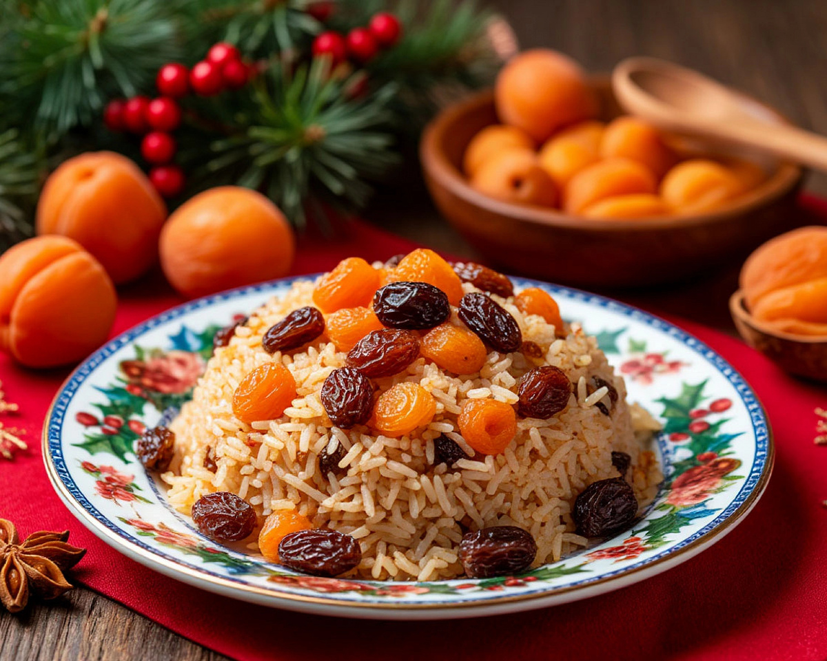 Рождественская кутья из риса с изюмом и курагой: традиционный пошаговый рецепт для праздничного стола 🍚🌟🍇