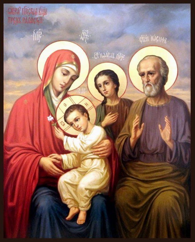 Икона Божией Матери "Три Радости", выполненная в русской иконописной традиции
