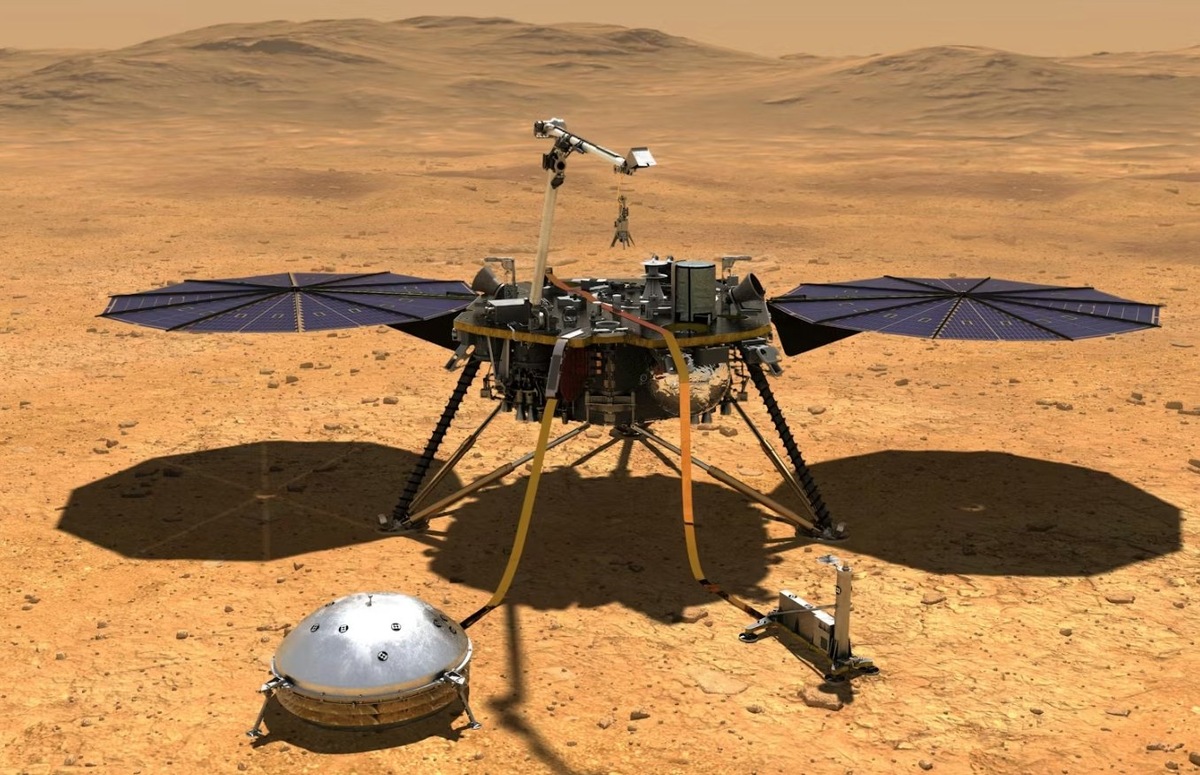    Исследовательский аппарат InSight. Источник изображения: theconversation.com